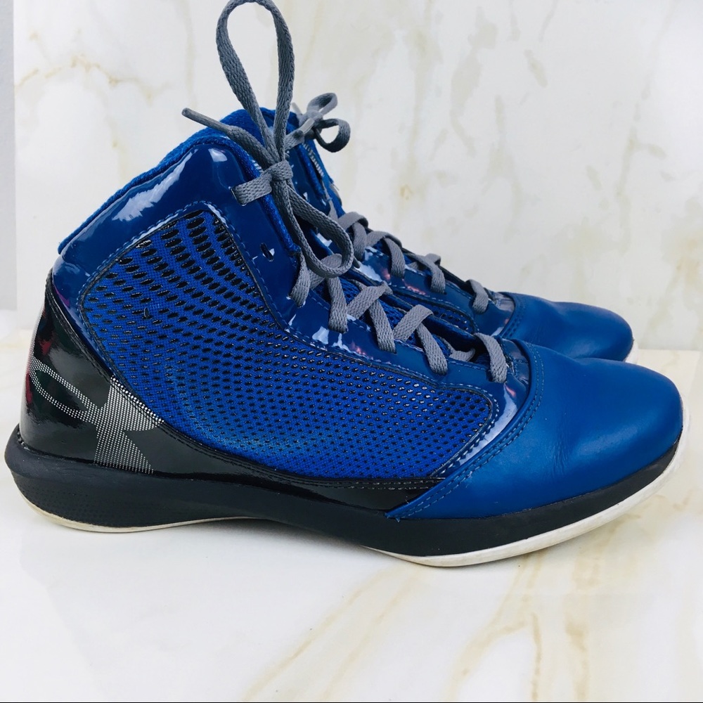 Under Armour 7 Youth Hightop Shoes Blue/ Black